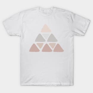 Simple Minimalist Boho Warm Toned Abstract Triangle Pyramide Design T-Shirt